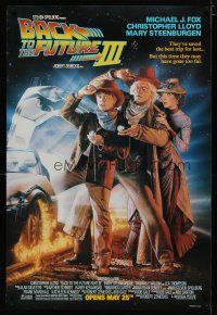 4b056 BACK TO THE FUTURE III advance DS 1sh '90 Michael J. Fox, Chris Lloyd, Drew Struzan art!