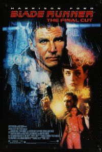 4b096 BLADE RUNNER DS 1sh R07 Ridley Scott sci-fi classic, art of Harrison Ford by Drew Struzan!