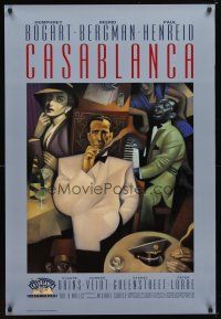 4b142 CASABLANCA 1sh R92 Humphrey Bogart, Ingrid Bergman, Kelley art from Michael Curtiz classic!