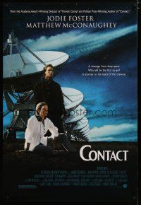 4b175 CONTACT 1sh '97 Jodie Foster, Matthew McConaughey, message from deep space!