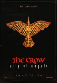 4b184 CROW: CITY OF ANGELS teaser 1sh '96 Tim Pope directed, cool image of the bones of a crow!