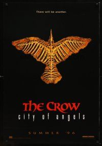 4b185 CROW: CITY OF ANGELS teaser DS 1sh '96 Tim Pope directed, cool image of the bones of a crow!