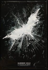 4b199 DARK KNIGHT RISES teaser DS 1sh '12 cool image of Batman's cowl in broken buildings!