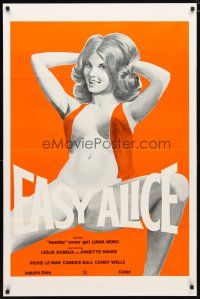 4b224 EASY ALICE 1sh '76 beyond outrageous art of near-naked Linda Wong in the title role!