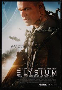 4b229 ELYSIUM advance DS 1sh '13 sci-fi action, cool image of Matt Damon!