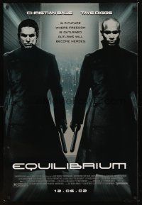 4b237 EQUILIBRIUM advance 1sh '02 Christian Bale & Diggs in a future where freedom is outlawed!