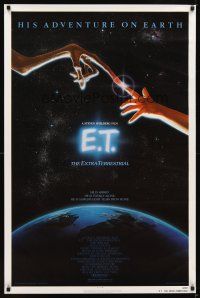 4b220 E.T. THE EXTRA TERRESTRIAL 1sh '83 Drew Barrymore, Steven Spielberg classic, Alvin art!