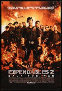 4b246 EXPENDABLES 2 advance DS 1sh '12 Stallone, Arnie, Van Damme, Li, Lundgren & Chuck Norris!