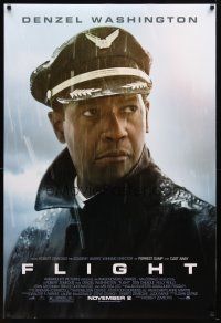 4b268 FLIGHT advance DS 1sh '12 cool image of airline pilot Denzel Washington!