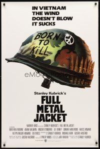 4b291 FULL METAL JACKET advance 1sh '87 Stanley Kubrick Vietnam War movie, Castle art!