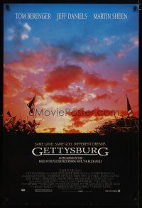 4b301 GETTYSBURG DS 1sh '93 Tom Berenger, Jeff Daniels, cool image of Civil War battle!