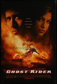 4b303 GHOST RIDER advance DS 1sh '06 Nicolas Cage in title role w/pretty Eva Mendes!