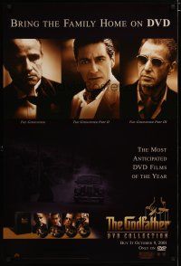 4b320 GODFATHER DVD COLLECTION video 1sh '01 cool portrait images of Marlon Brando & Al Pacino!