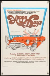 4b353 HAPPY DAYS 1sh '74 Georgina Spelvin, Cindy West, wacky drive-in sex art!