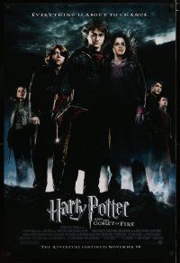 4b362 HARRY POTTER & THE GOBLET OF FIRE advance 1sh '05 Daniel Radcliffe, Emma Watson, Grint!