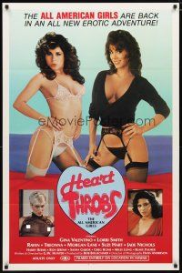 4b373 HEART THROBS 1sh '85 Ron Jeremy in Hawaiian xxx, sexy Gina Valentino, Lorri Smith!