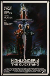 4b388 HIGHLANDER 2 1sh '91 great artwork of immortals Christopher Lambert & Sean Connery!