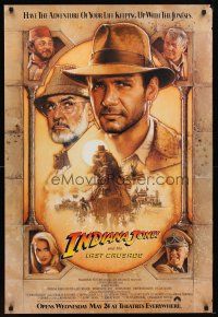 4b428 INDIANA JONES & THE LAST CRUSADE int'l advance 1sh '89 art of Harrison Ford & Connery by Drew