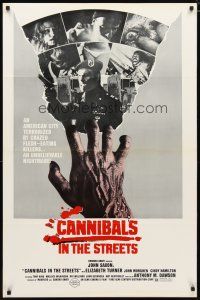 4b437 INVASION OF THE FLESH HUNTERS 1sh '82 Apocalypse Domani, Cannibals in the Streets!