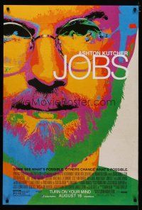4b454 JOBS advance DS 1sh '13 colorful image of Ashton Kutcher as visionary Steve Jobs!
