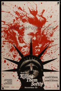 4b465 KILLING THEM SOFTLY teaser 1sh '12 Brad Pitt, James Gandolfini, Ray Liotta over Lady Liberty!
