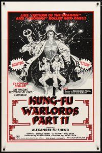 4b475 KUNG-FU WARLORDS PART II 1sh '83 Return of the Dragon & Shogun rolled into one, Shaw Bros!
