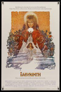 4b478 LABYRINTH 1sh '86 Jim Henson, art of David Bowie & Jennifer Connelly by Ted CoConis!