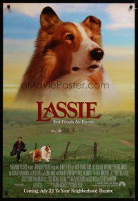 4b481 LASSIE advance 1sh '94 Tom Guiry, Helen Slater, Frederic Forrest, classic Collie!