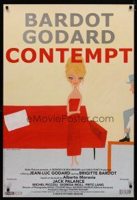 4b490 LE MEPRIS 1sh R08 Jean-Luc Godard, super Komura art of sexy Brigitte Bardot!
