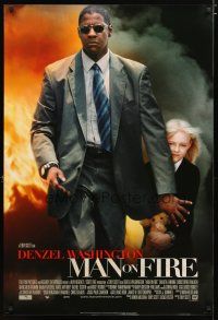 4b534 MAN ON FIRE style A int'l 1sh '04 Christopher Walken, Denzel Washington & Dakota Fanning!
