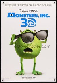 4b553 MONSTERS, INC. advance DS 1sh R12 best Disney & Pixar computer animated CGI cartoon!