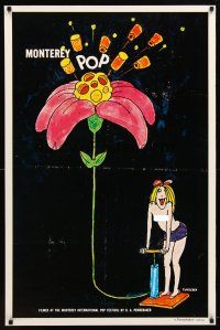 4b554 MONTEREY POP 1sh R78 D.A. Pennebaker, rock & roll, great sexy Tomi Ungerer art!