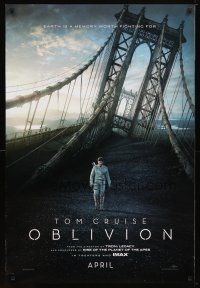 4b586 OBLIVION teaser DS 1sh '13 Morgan Freeman, cool image of Tom Cruise on bridge!