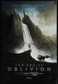 4b587 OBLIVION teaser DS 1sh '13 Morgan Freeman, image of Tom Cruise & waterfall in city!
