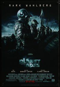 4b626 PLANET OF THE APES style C advance DS 1sh '01 Tim Burton, close-up image of huge ape army!