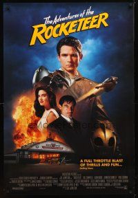 4b667 ROCKETEER int'l 1sh '91 Disney, different montage of Campbell, Jennifer Connelly & cast!