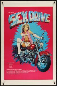 4b689 SEX DRIVE 1sh '85 Taija Rae, Sherry St. Clair, sexy girl on Harley Davidson Electra Glide!