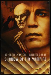 4b691 SHADOW OF THE VAMPIRE 1sh '00 art of John Malkovich as F.W. Murnau, Willem Dafoe!