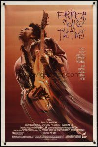 4b702 SIGN 'O' THE TIMES 1sh '87 rock and roll concert, great image of Prince w/guitar!