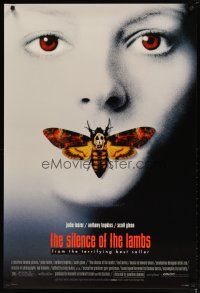 4b703 SILENCE OF THE LAMBS style D 1sh '90 image of Jodie Foster with moth over mouth!