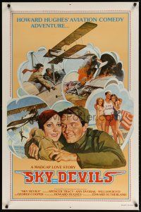 4b708 SKY DEVILS 1sh R79 Howard Hughes, great art of Spencer Tracy, Ann Dvorak & airplanes!