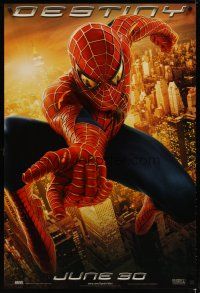 4b728 SPIDER-MAN 2 teaser 1sh '04 cool image of Tobey Maguire as superhero, destiny!