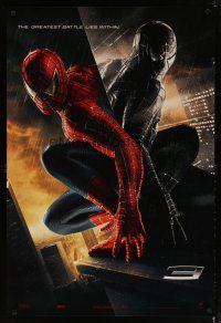 4b729 SPIDER-MAN 3 teaser DS 1sh '07 Sam Raimi, Tobey Maguire in red & black costumes!