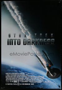 4b735 STAR TREK INTO DARKNESS advance DS 1sh '13 Zoe Saldana, cool image of crashing starship!