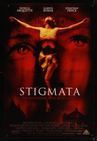 4b753 STIGMATA video 1sh '99 super close-up of Patricia Arquette's eyes, creepy horror image!