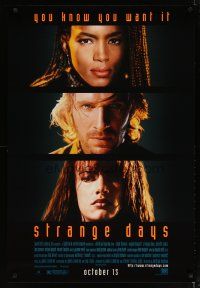 4b754 STRANGE DAYS cast style advance 1sh '95 Ralph Fiennes, Angela Bassett, Juliette Lewis!