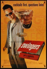 4b767 SWINGERS 1sh '96 partying Vince Vaughn with giant martini, directed by Doug Liman!