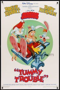 4b804 TUMMY TROUBLE DS 1sh '89 Roger Rabbit & sexy nurse Jessica with doctor Baby Herman!