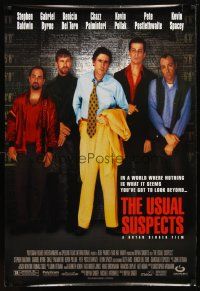 4b820 USUAL SUSPECTS DS 1sh '95 Kevin Spacey covering watch, Baldwin, Singer!