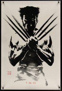 4b841 WOLVERINE style A teaser DS 1sh '13 cool stylized artwork of Hugh Jackman in title role!